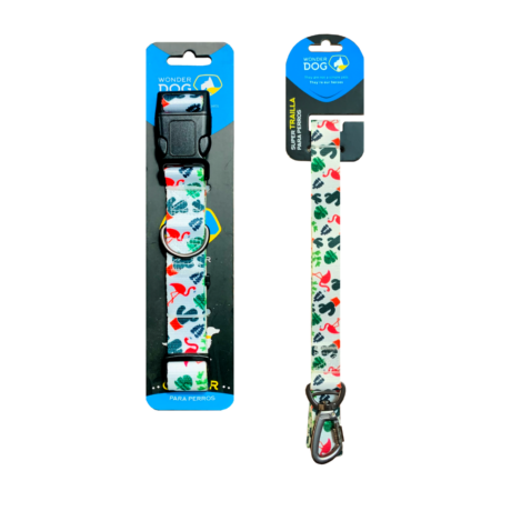 Collar para perros plantas y aves M